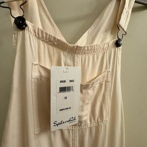 Splendid Cream Wide-Leg Jumpsuit with Patch Pocket